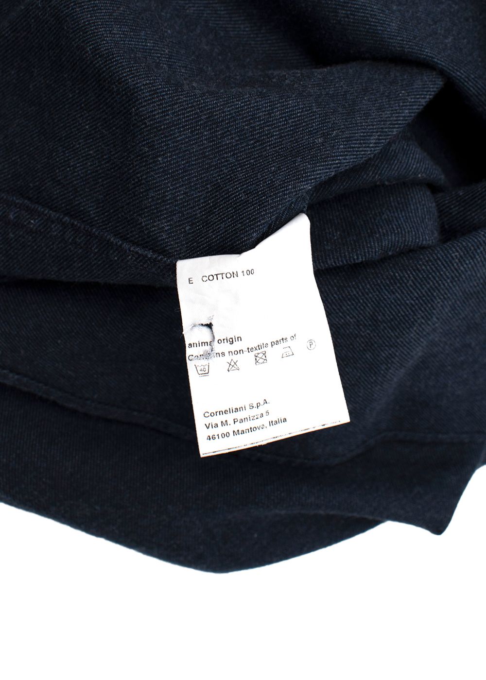 Men's Preowned Corneliani ID Navy Cotton Shirt Size S