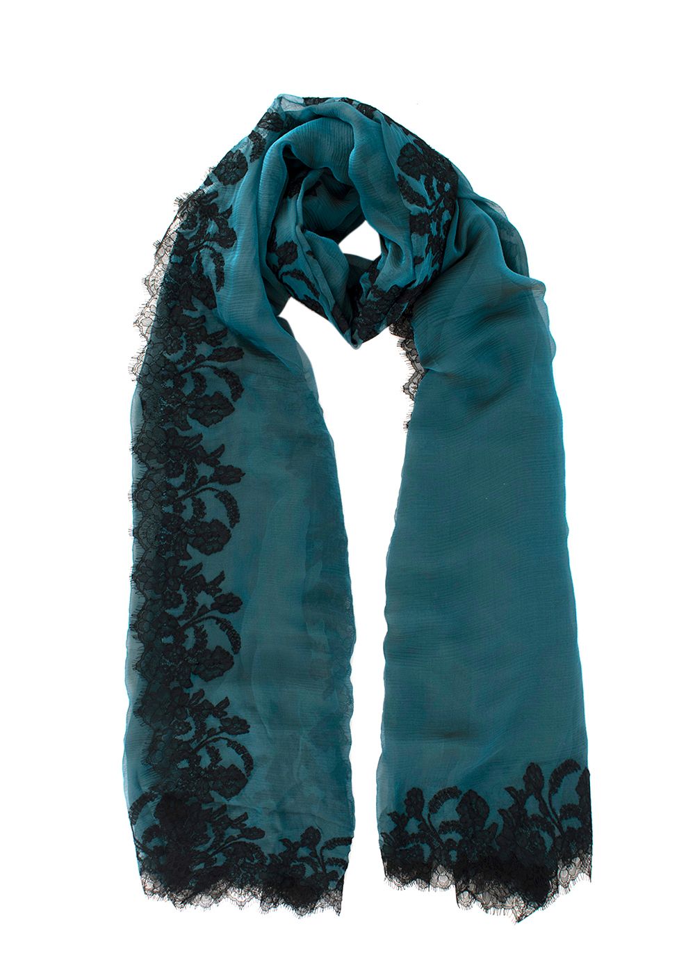 Torlowei Teal Okene Silk Shawl teal / black