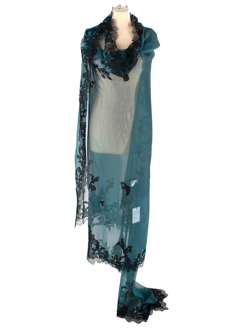 Torlowei Teal Okene Silk Shawl teal / black