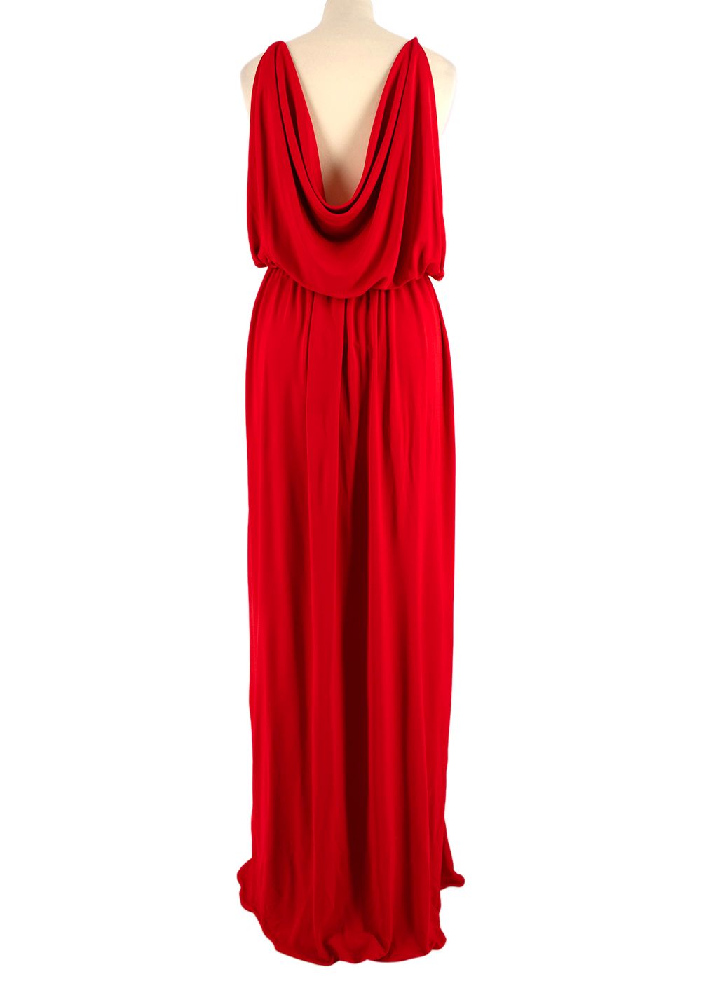 Just Cavalli Tie Neck Red Draped Maxi Dress Size XS viscose