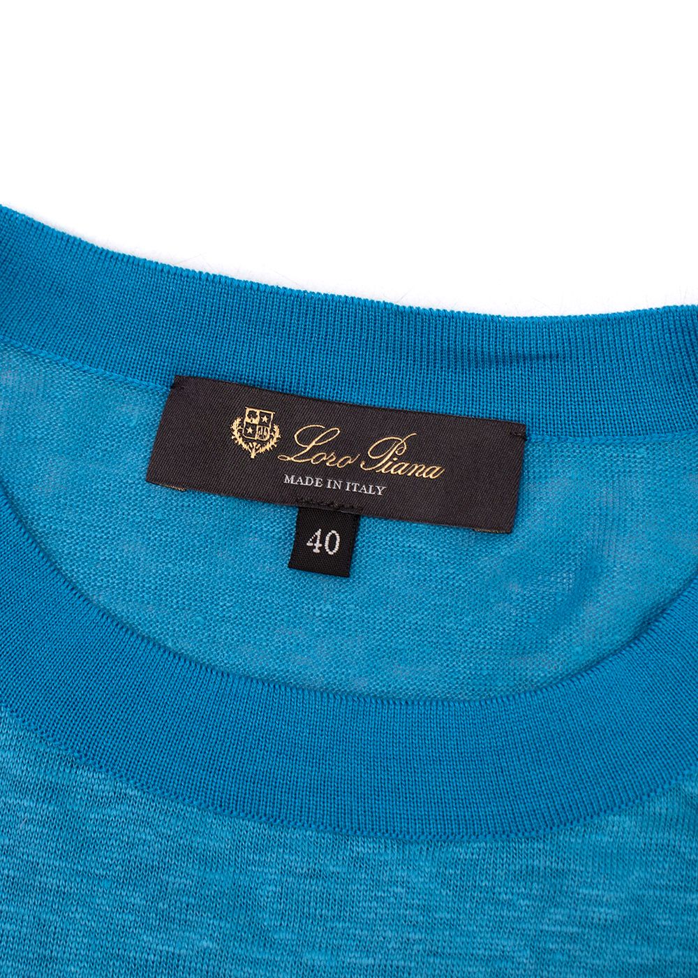 Loro Piana Blue Linen T-shirt Size XS