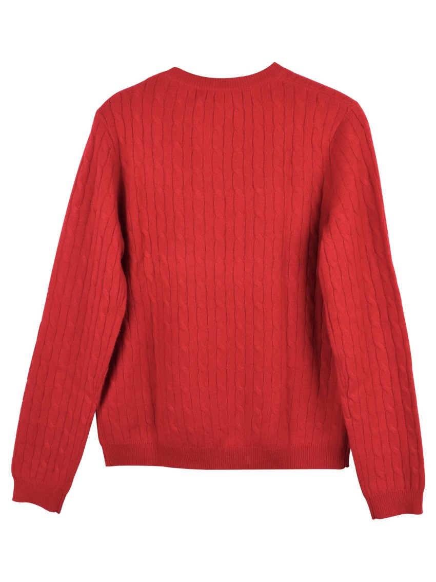 Boys Brooks Brothers Girls Cable Knit Cashmere Jumper Size M Red