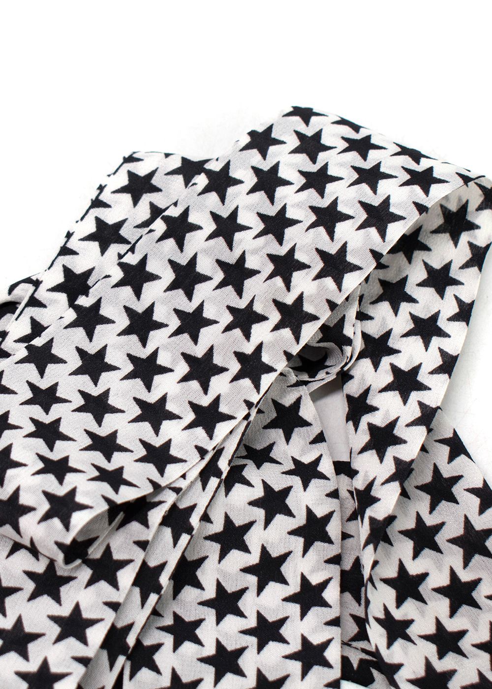 Rixo Black and White Silk Star Blouse Size S Black White