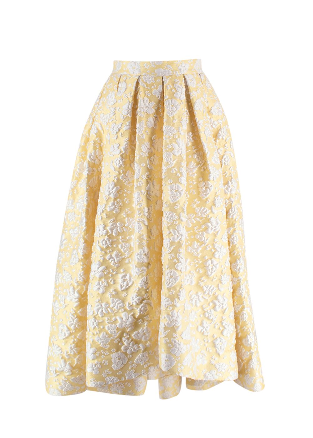 Alena Akhmadullina Yellow Floral Jacquard Skirt Size S silk