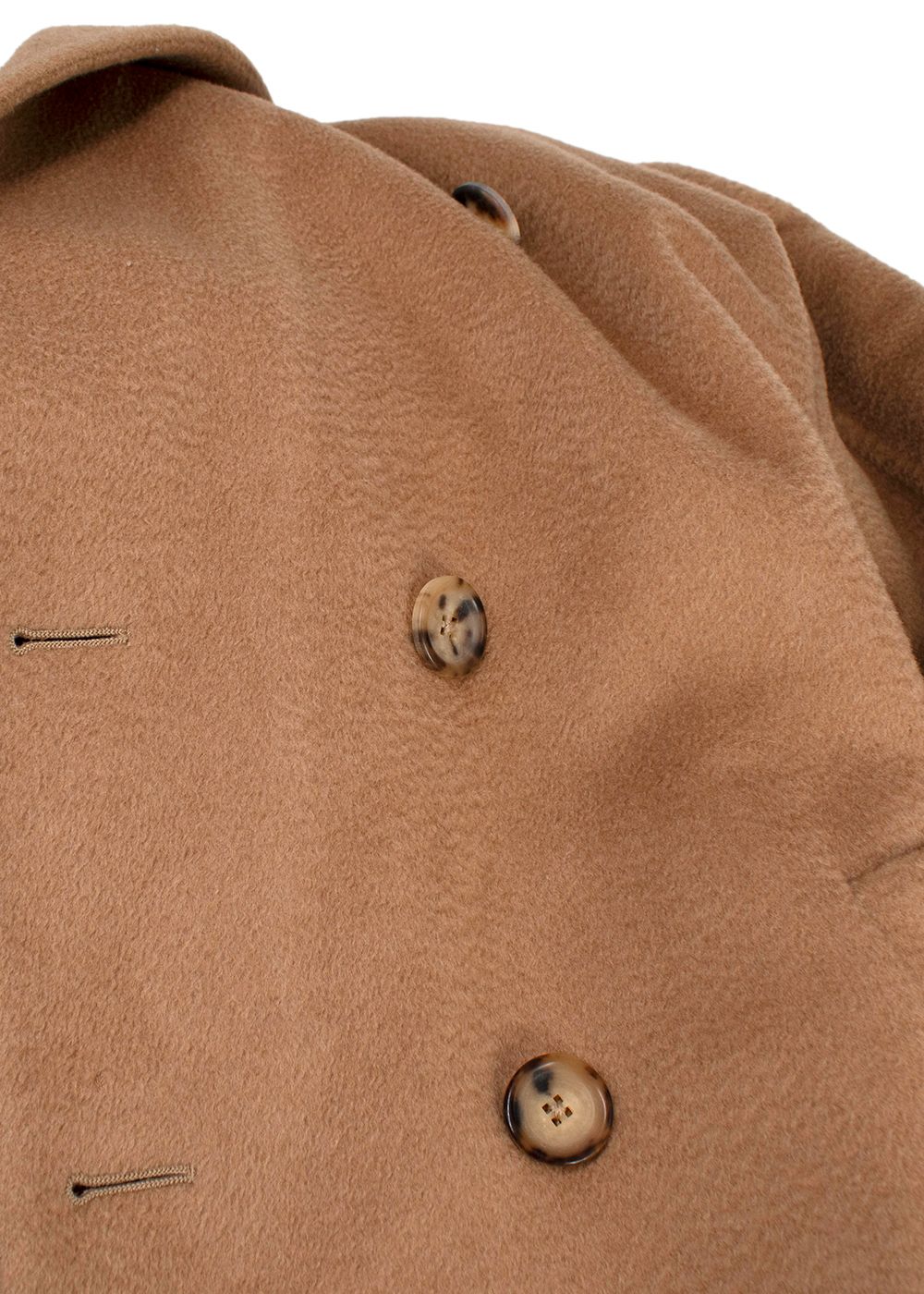 Men's Preowned Louis Vuitton Camel Double Breasted Cashmere Coat Size L tan