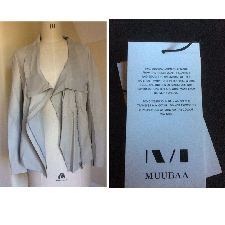 Preowned Muubaa beige leather jacket Size S Beige/Nude