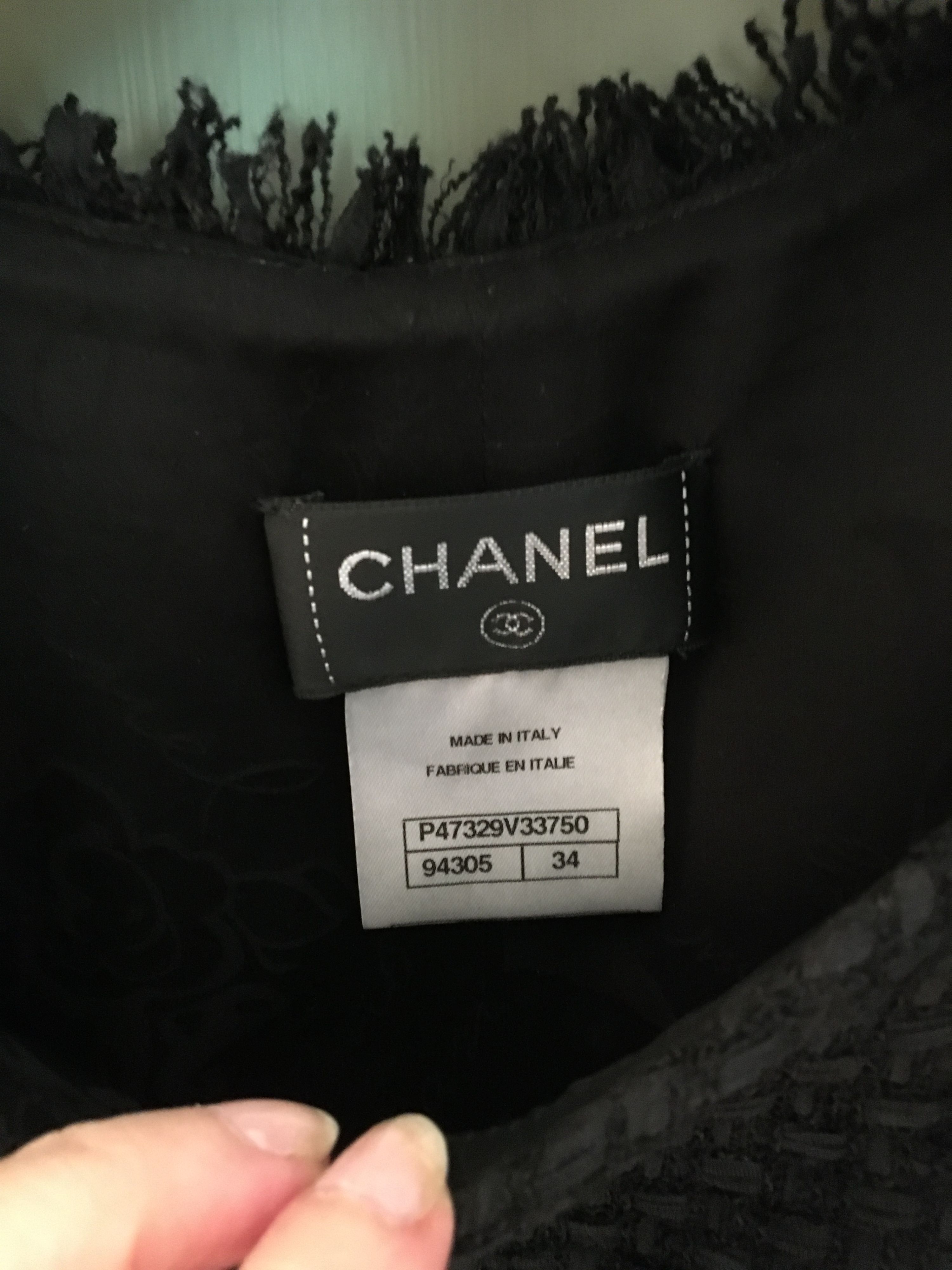 Chanel Black Tweed Cape Jacket Size S mixed