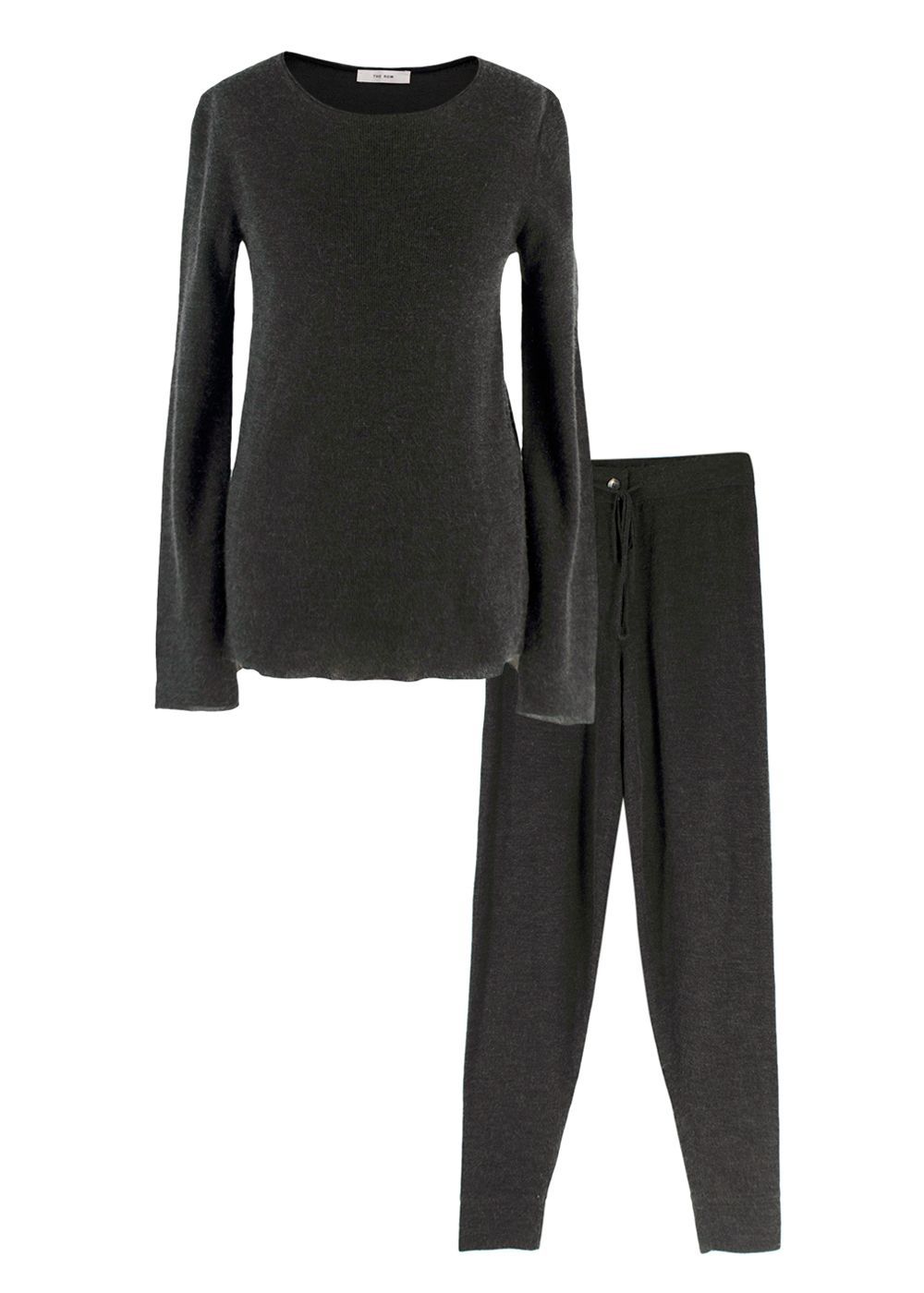 Preowned The Row Grey Knitted Jumper And Trouser Loungewear Set Size XS Charcoal grey cashmere/silk/polyamide