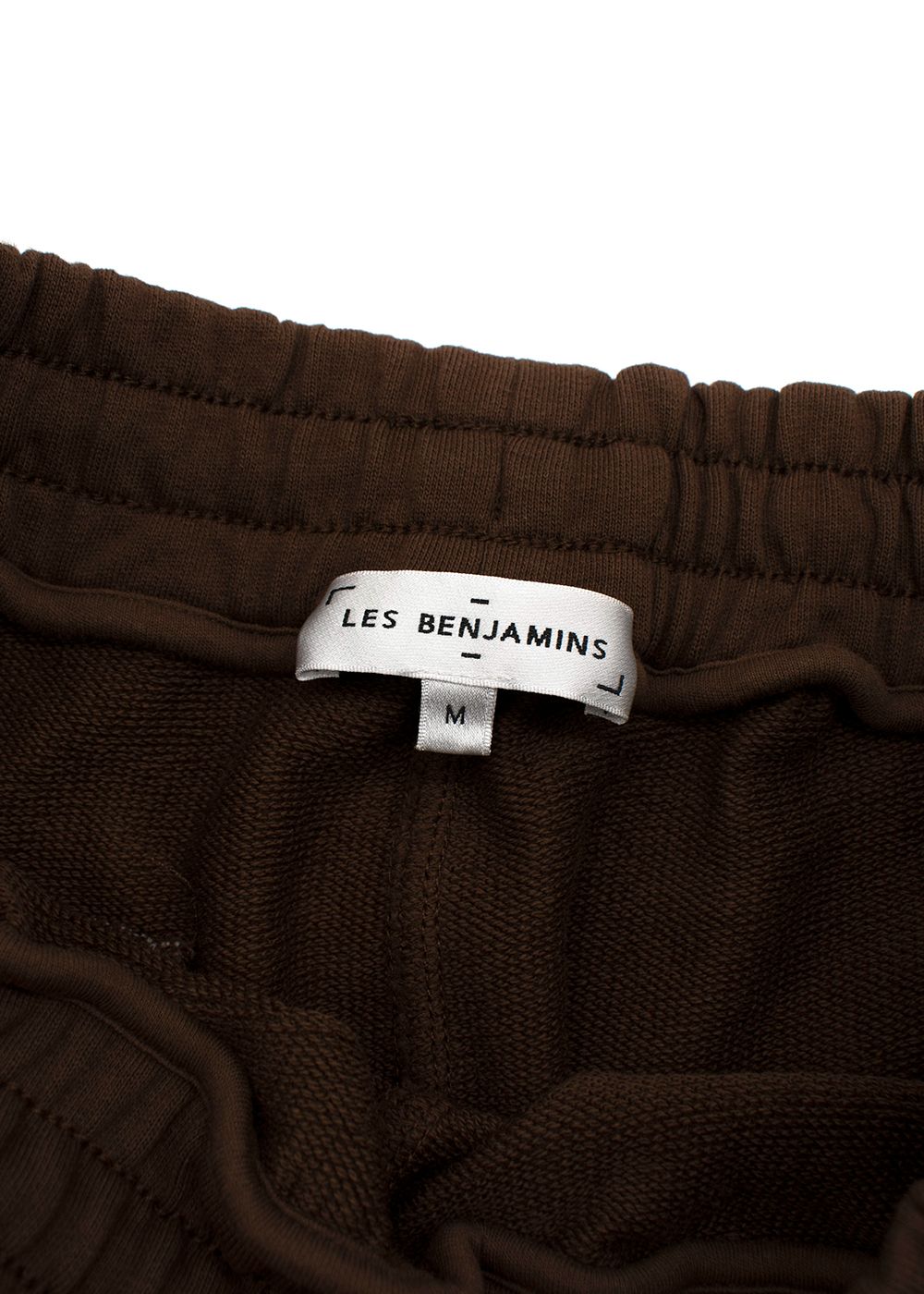 Les Benjamins Brown cotton jersey printed joggers Size M