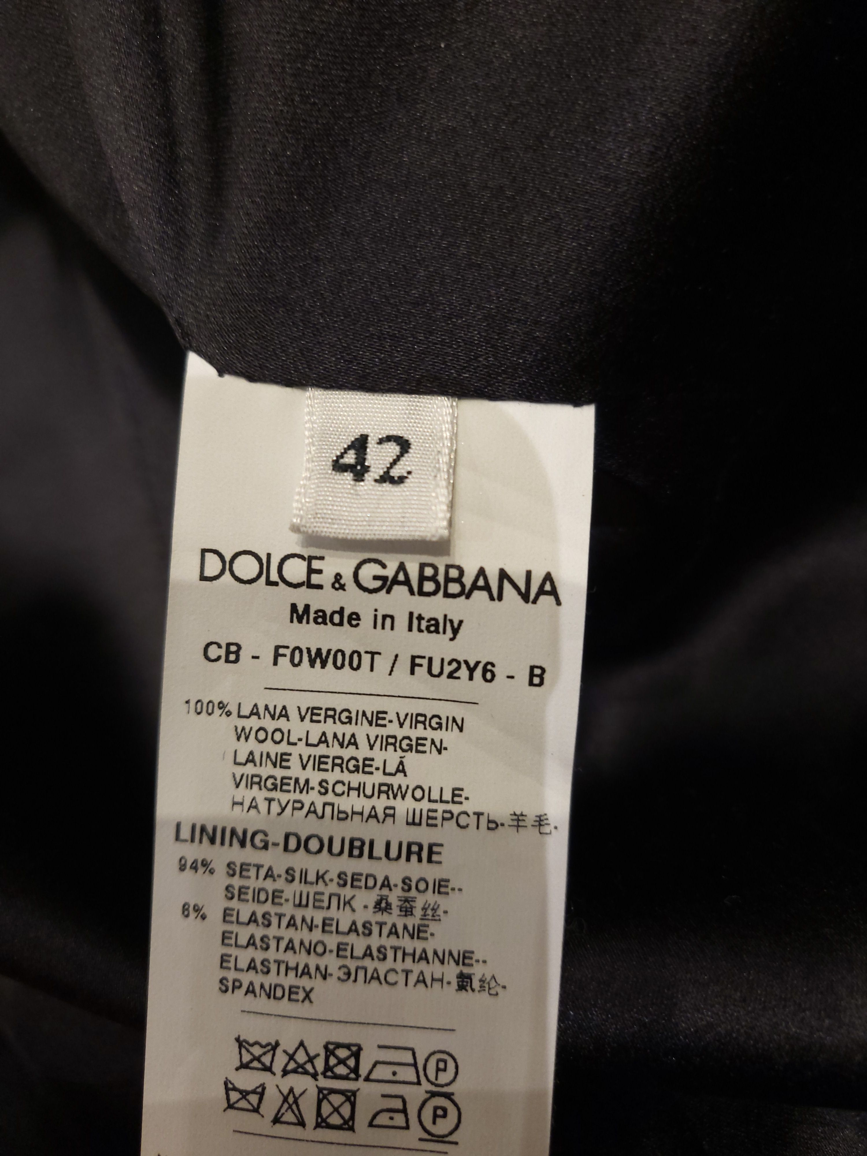 Preowned Dolce  Gabbana Black Double Breasted Wool Coat Size M