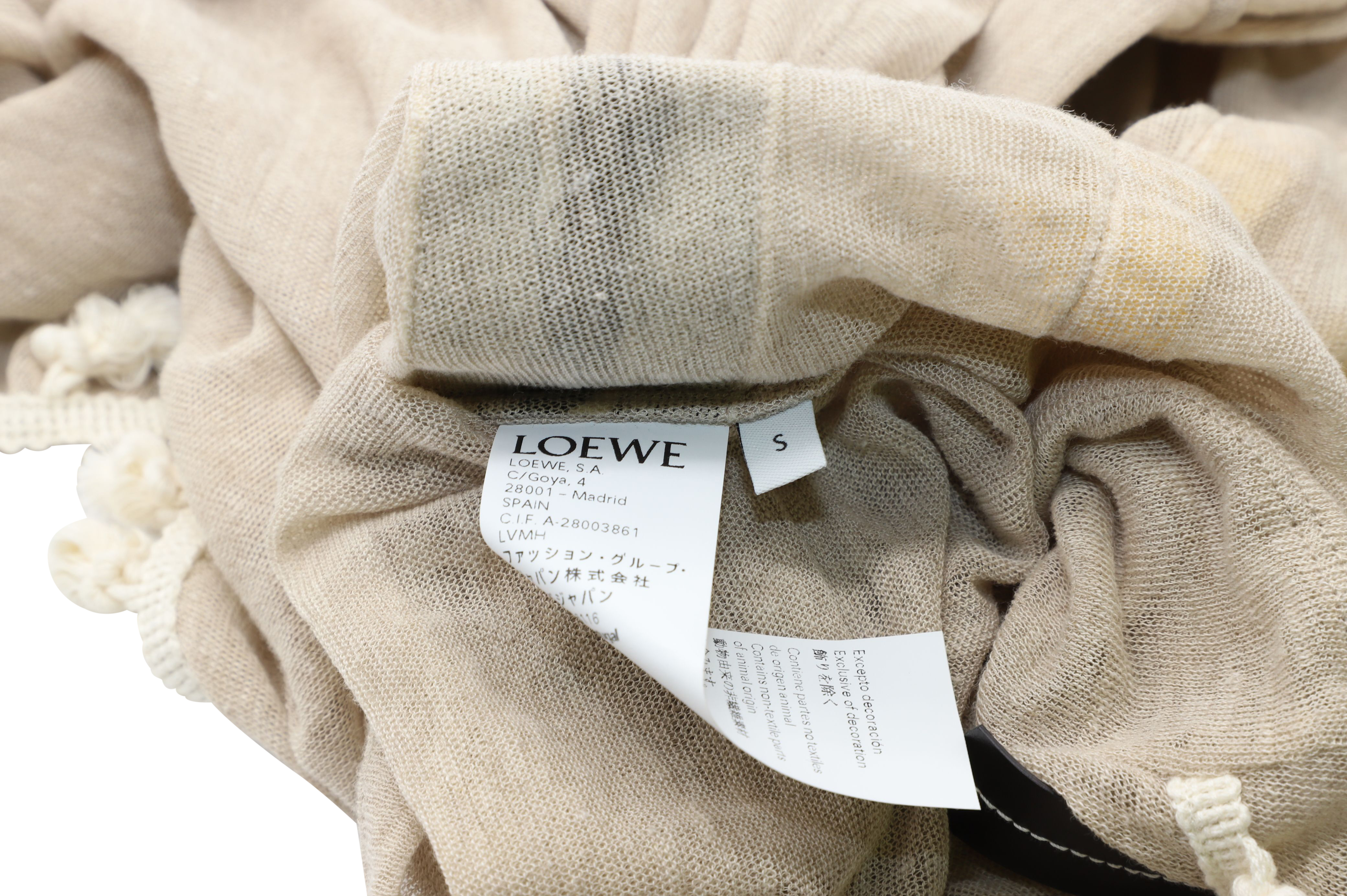 Preowned Loewe Linen Tassel T-Shirt Size S beige