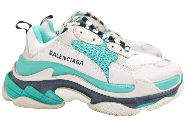 Preowned Balenciaga Turquoise Triple S Sneakers Size 36 Turquoise Grey mixed