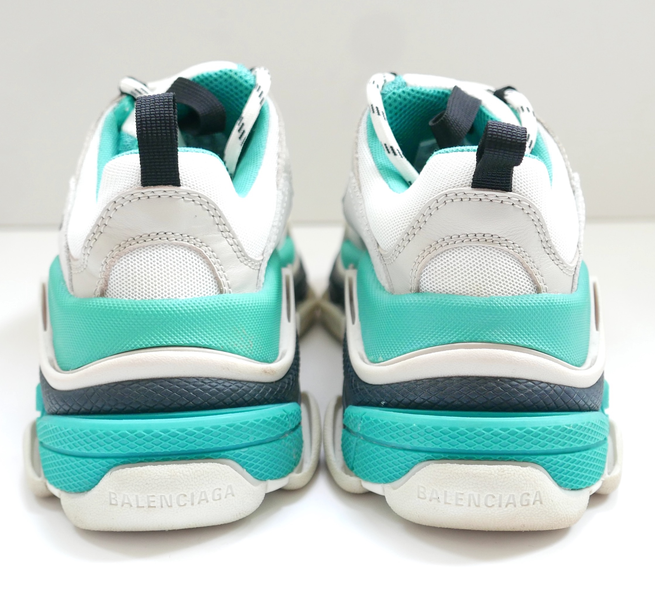 Preowned Balenciaga Turquoise Triple S Sneakers Size 36 Turquoise Grey mixed