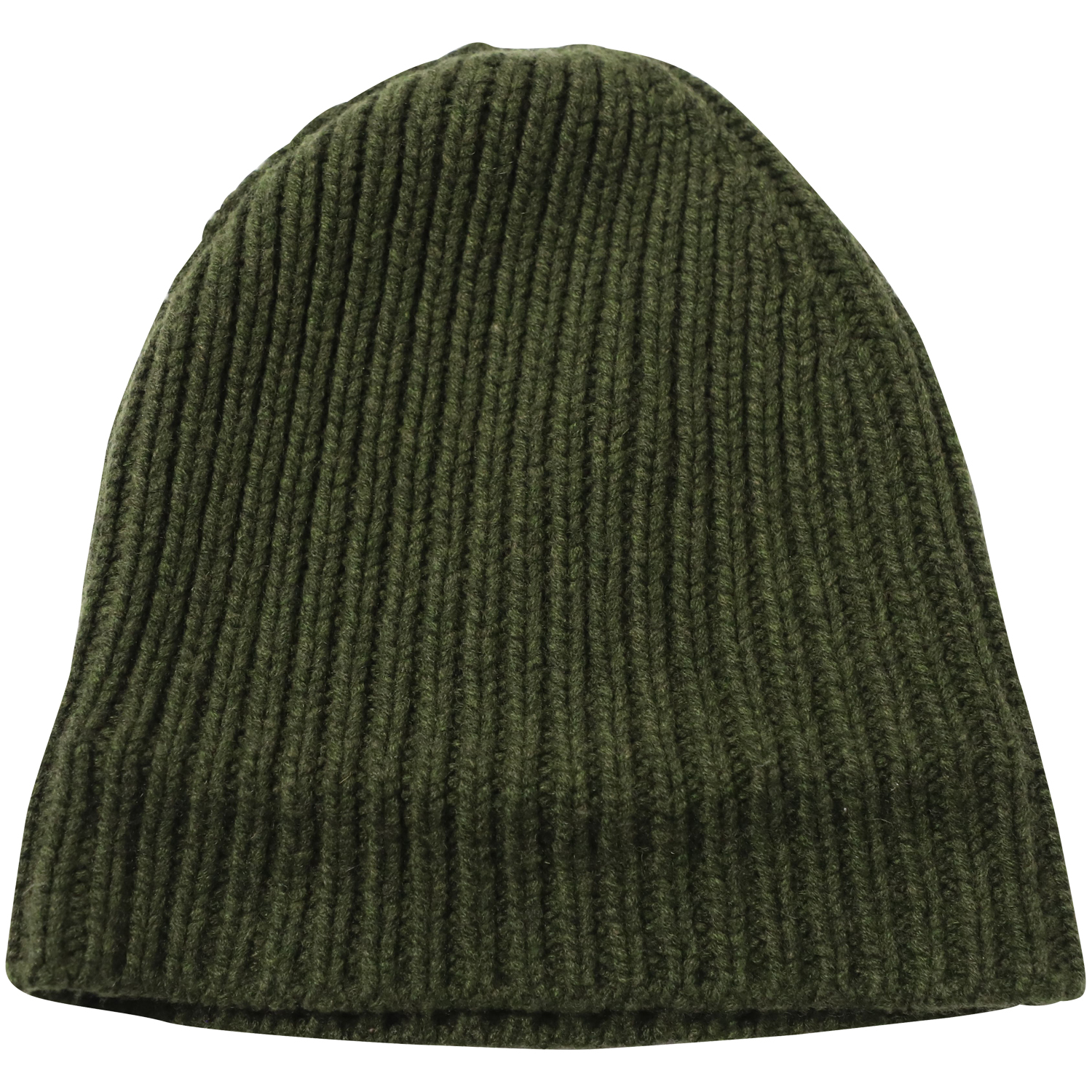 Preowned Bottega Veneta Green Cashmere Ribbed Beanie wool/hair/cashmere