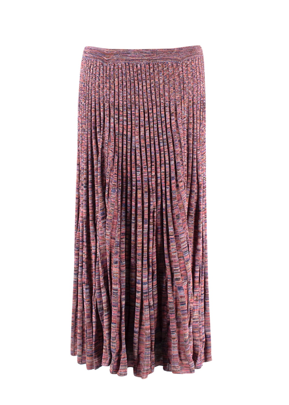 Zimmermann Multicoloured Rib Knit Midi Skirt Size M Pink Multicoloured viscose