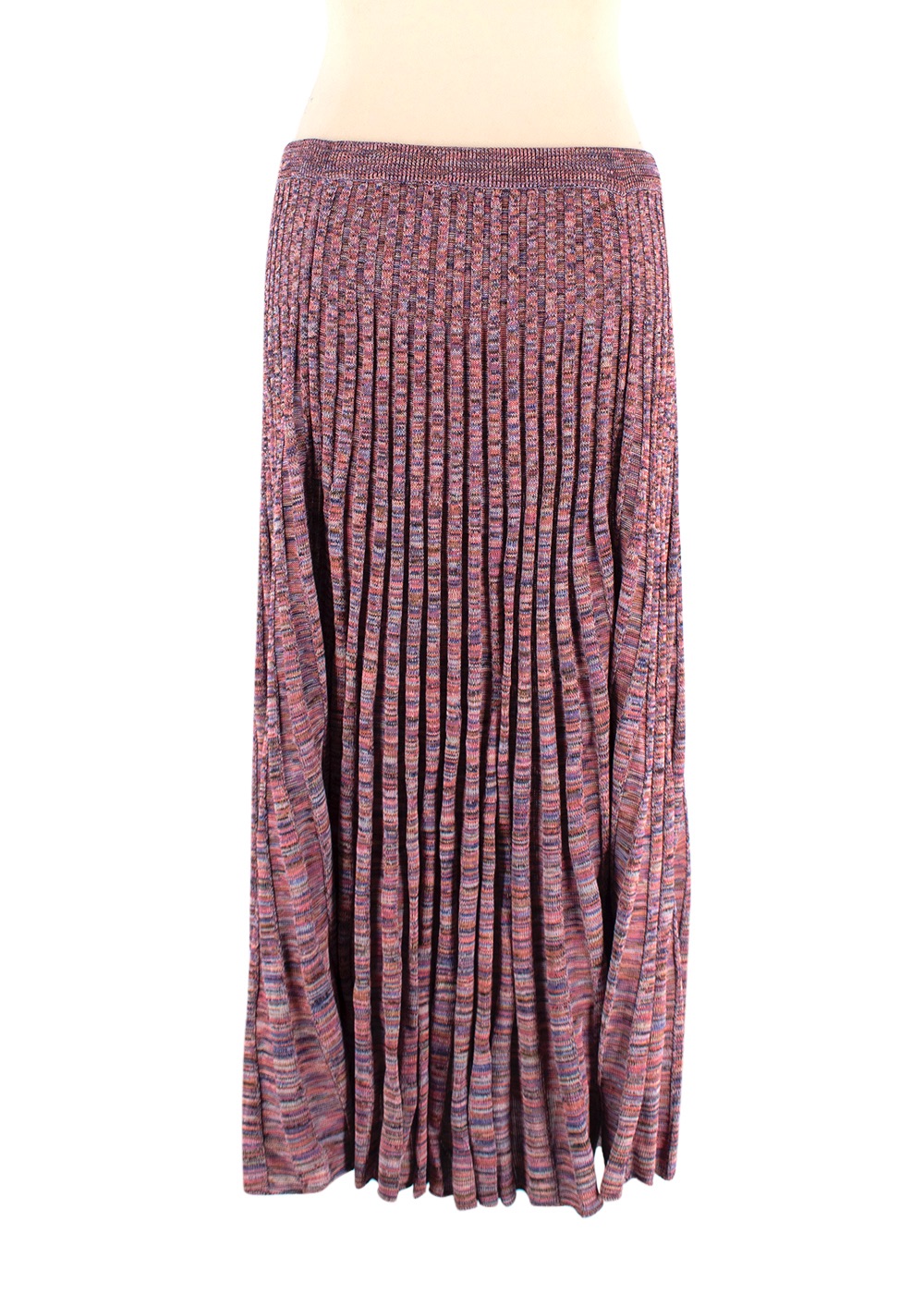 Zimmermann Multicoloured Rib Knit Midi Skirt Size M Pink Multicoloured viscose