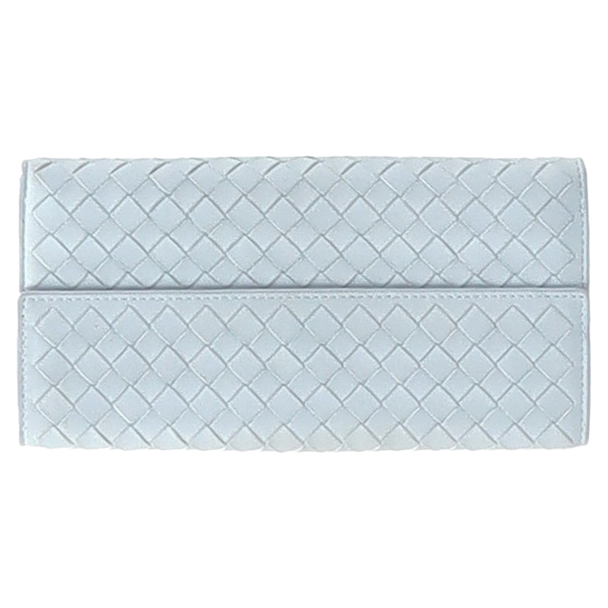 Preowned Bottega Veneta Blue Intrecciato Long Wallet blue | light blue leather/nappa calf leather