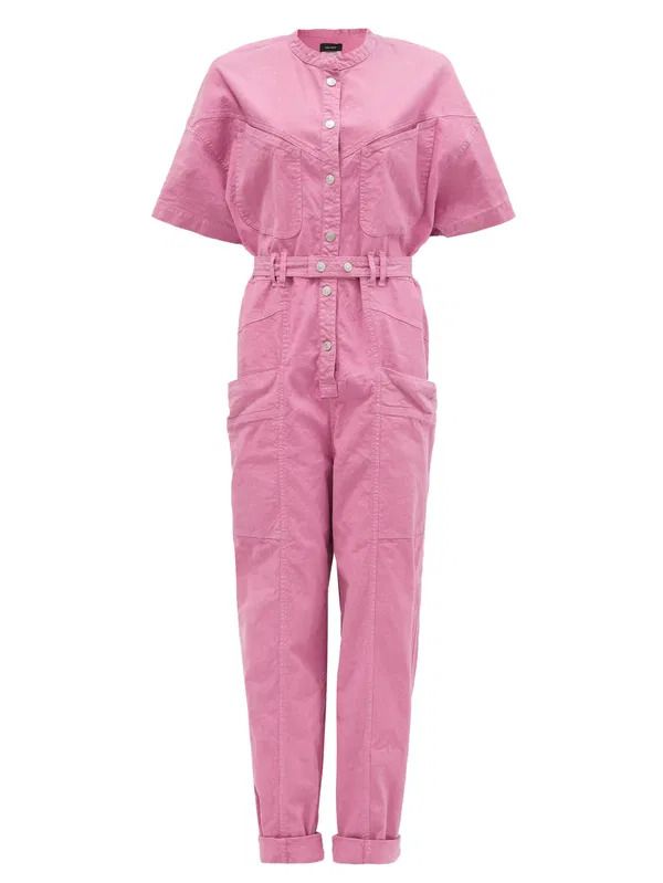 Preowned Isabel Marrant Pink Etundra Jumpsuit Size S linen/cotton/elastane