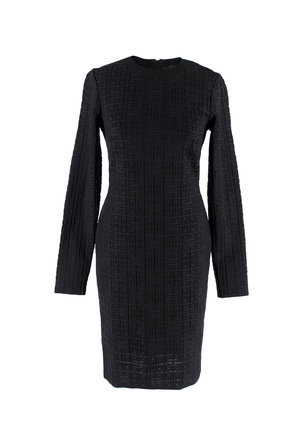 Givenchy Black 4G Monogram Knit Midi Dress Size S elastane/polyamide/viscose