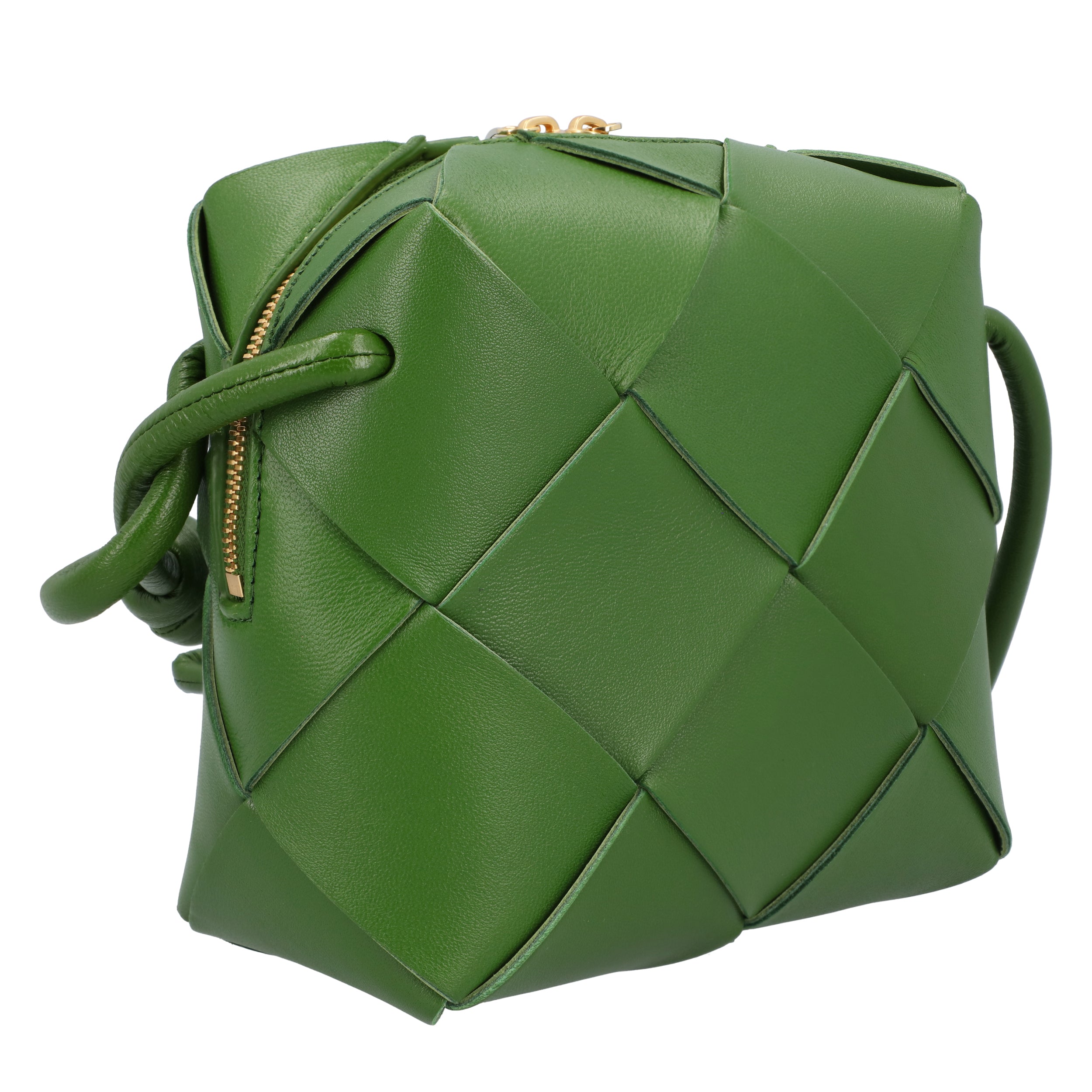 Bottega Veneta Khaki Mini Cassette Camera Bag green | green leather/lambskin leather