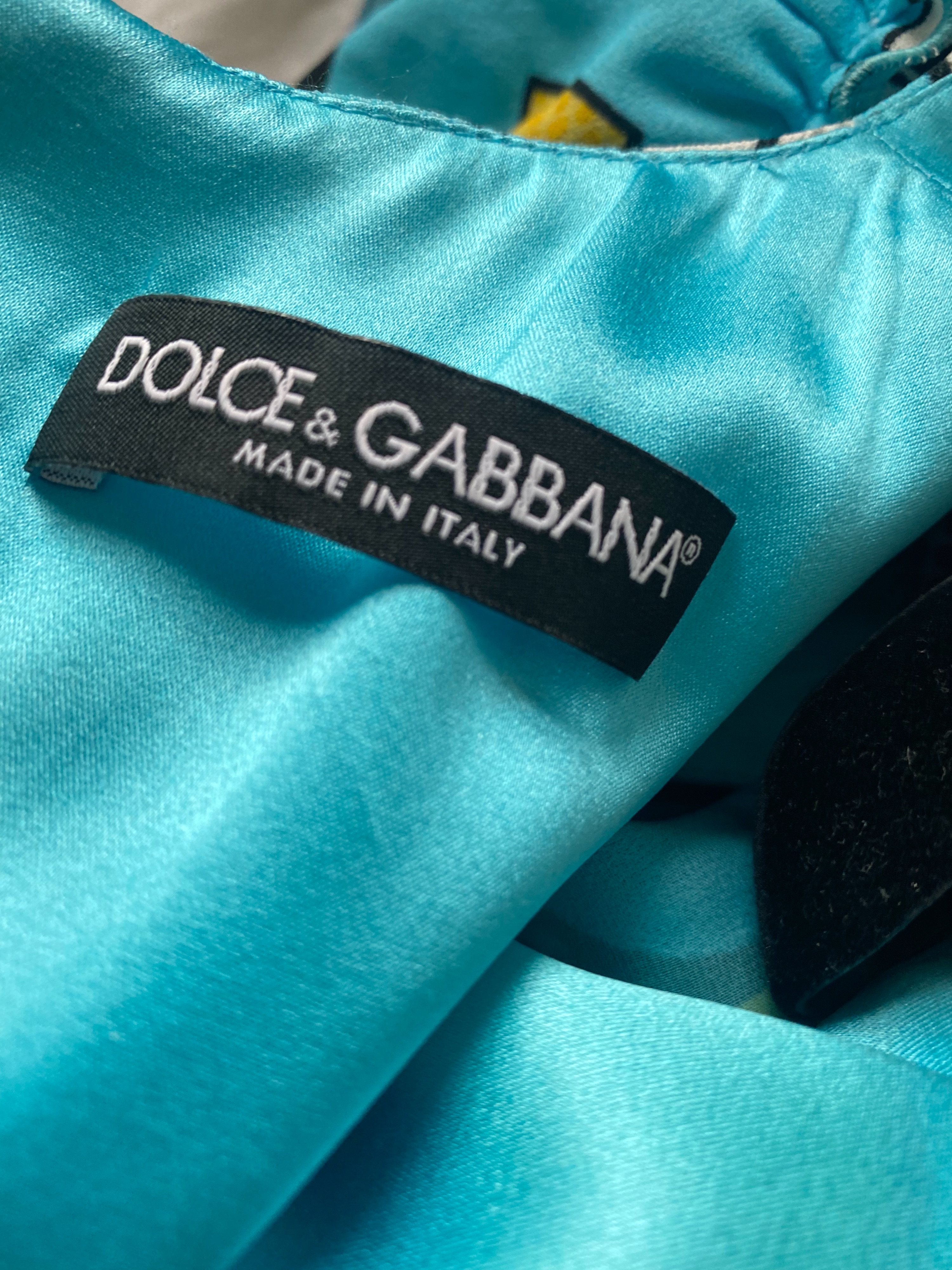 Dolce  Gabbana Pop Art Print Blue Mini Dress Size S viscose