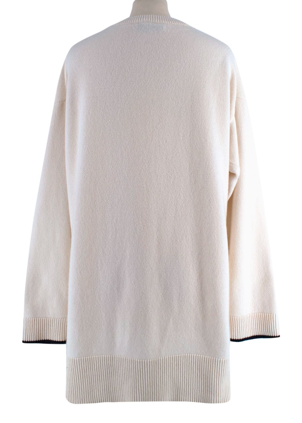 Pringle V-Neck Cream Longline Jumper Size S Creme cashmere