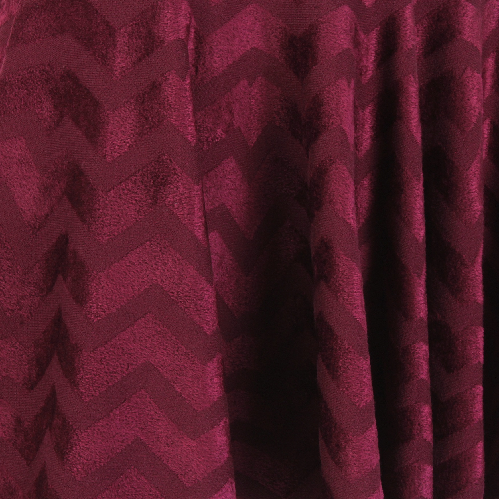 Alaia Burgundy Claret Chevron Skater Skirt Size XL wool/viscose mix