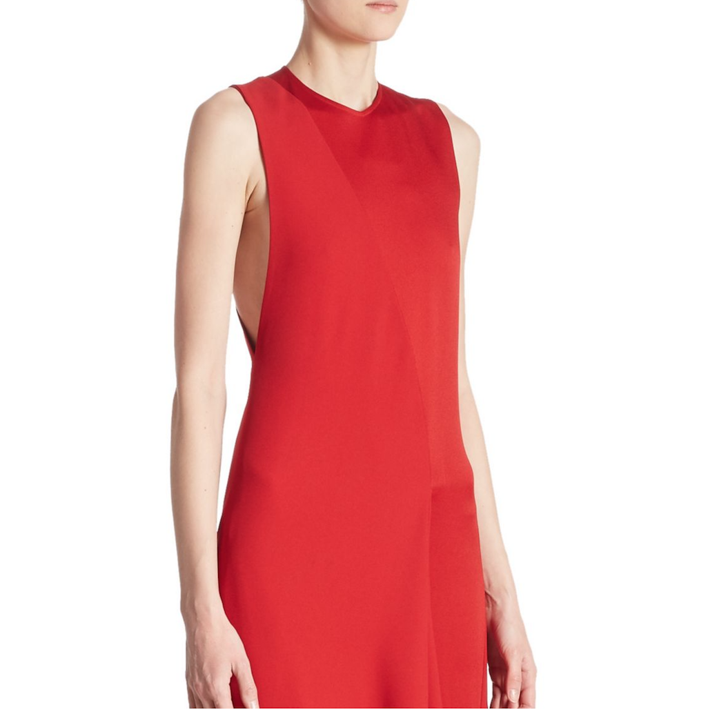 Victoria Beckham red midi dress with cutout details Size S viscose