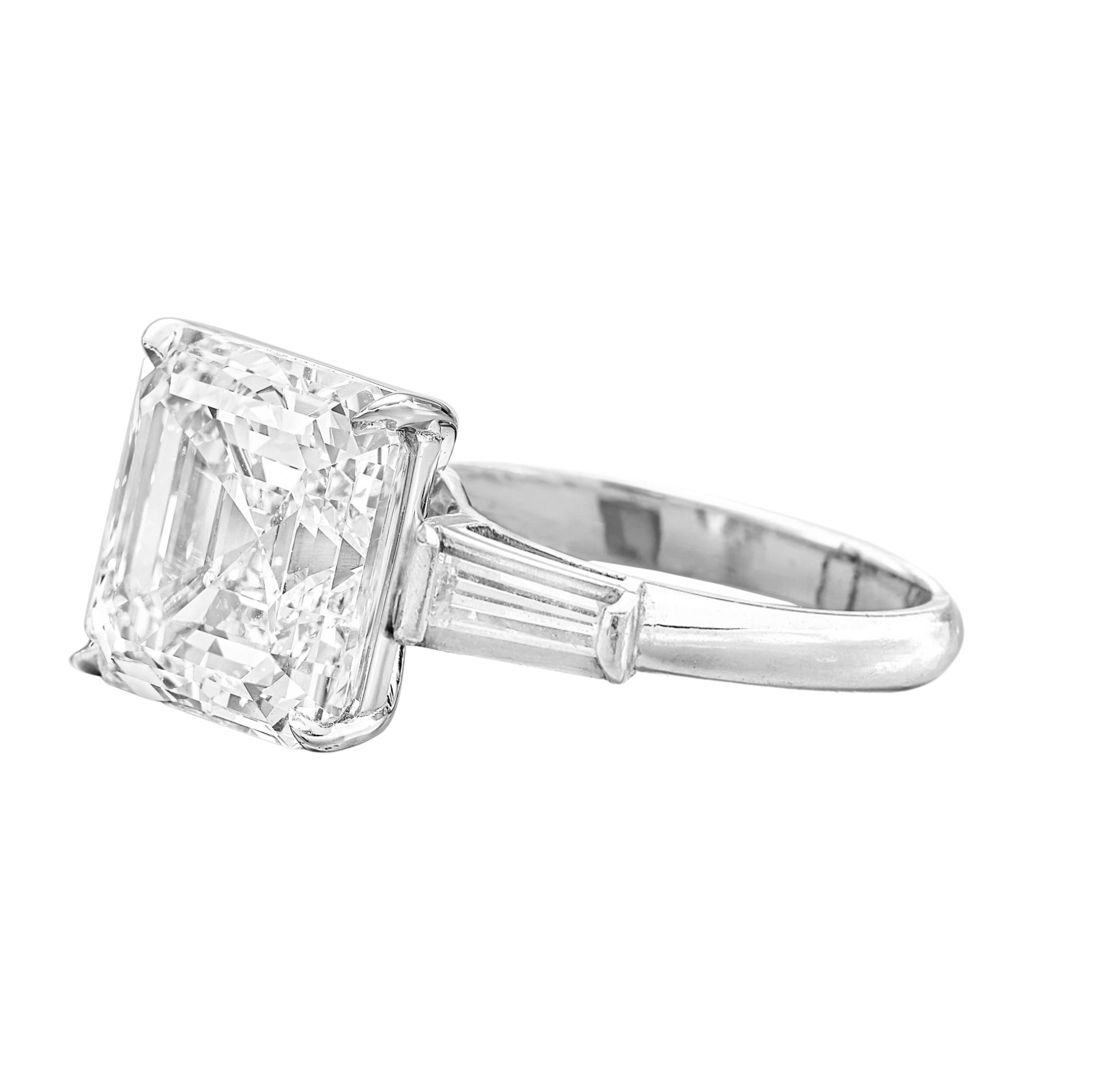 Verde 3ct IGI Certified Lab-grown Emerald Square  Cut Diamond Ring White Gold k white gold/lab-grown diamond