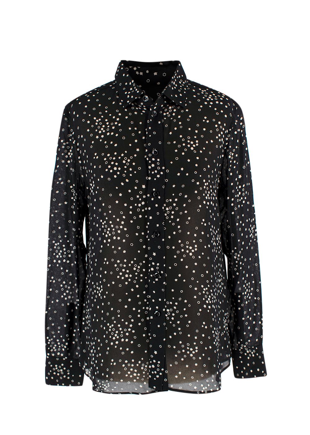 Preowned Saint Laurent Black Star Blouse Size S polyester