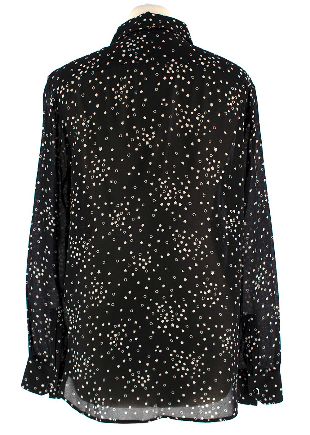 Preowned Saint Laurent Black Star Blouse Size S polyester