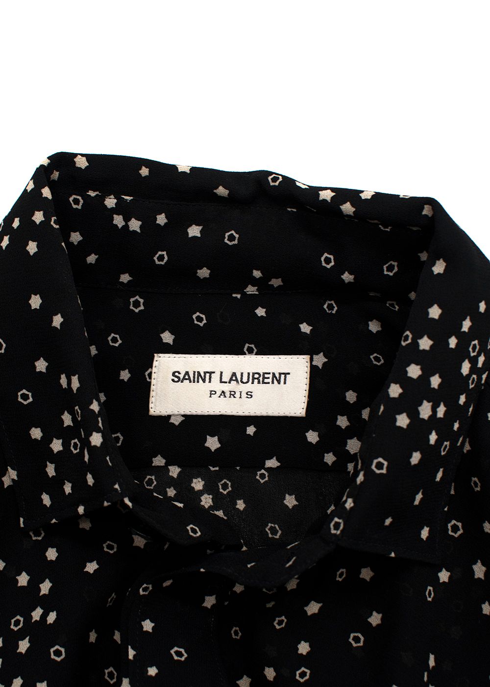 Preowned Saint Laurent Black Star Blouse Size S polyester