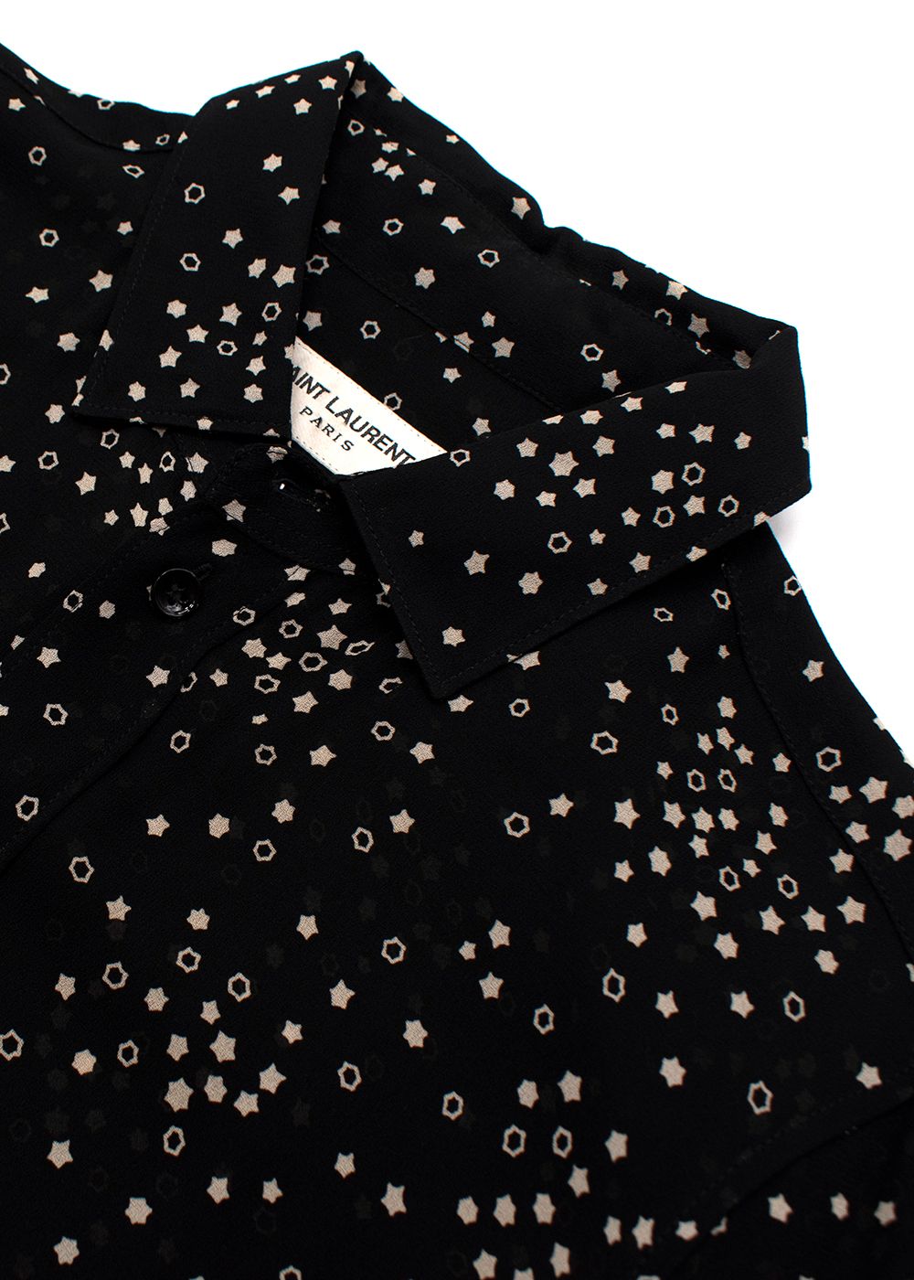 Preowned Saint Laurent Black Star Blouse Size S polyester