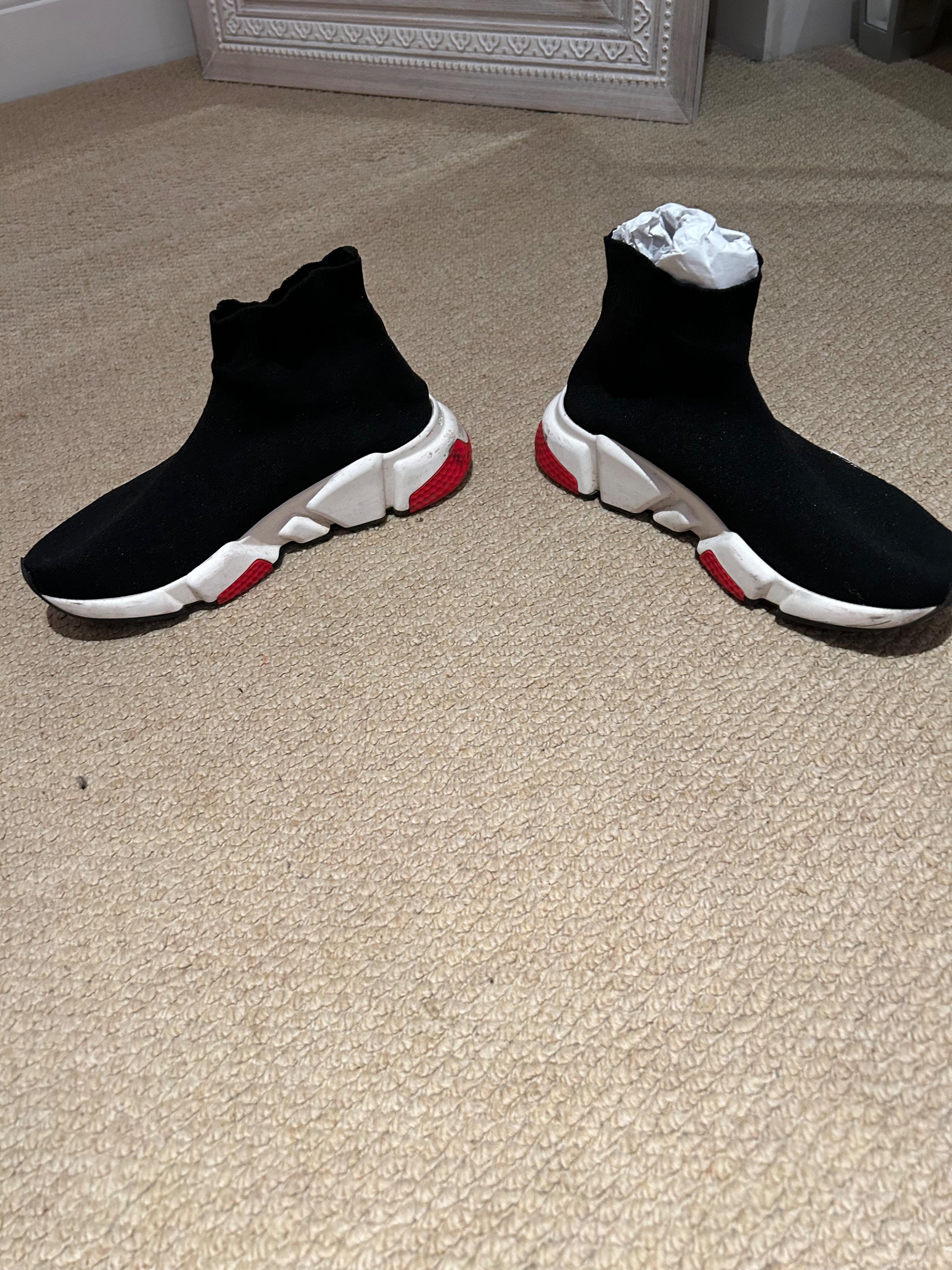 Preowned Balenciaga Black Speed Sock Trainers Size 38