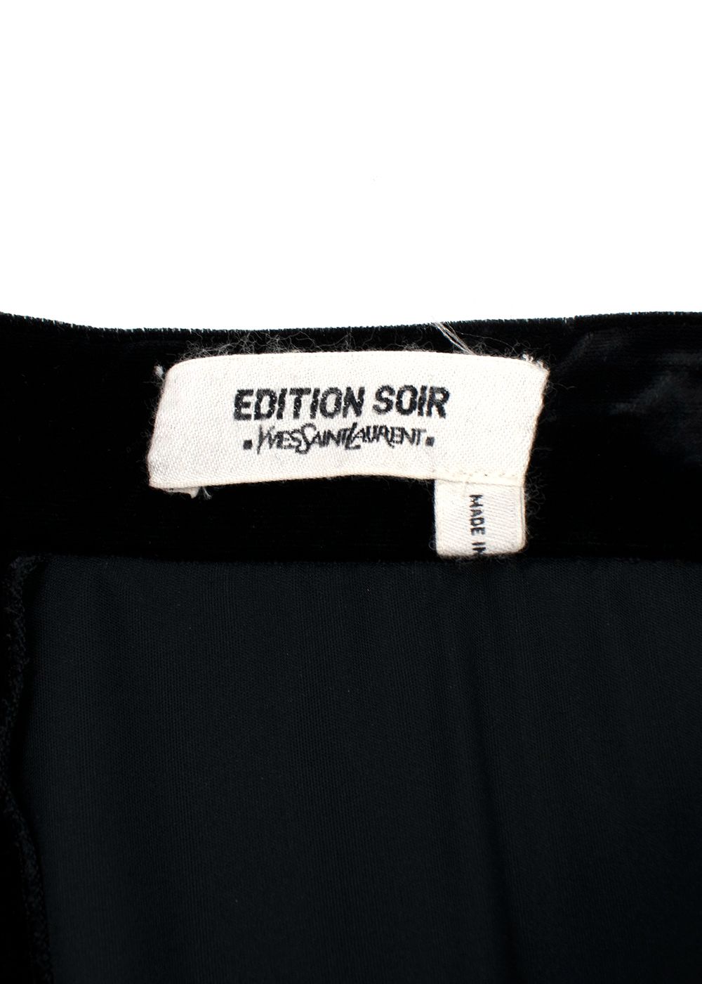 Preowned Saint Laurent Edition Soir Black Velvet Wide Leg Trousers Size S