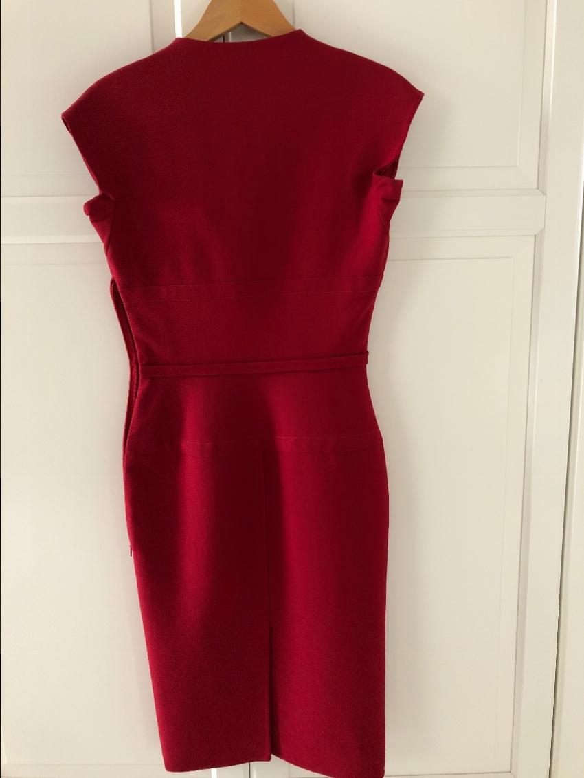 Agnona Virgin Wool Red Fitted Dress Size S