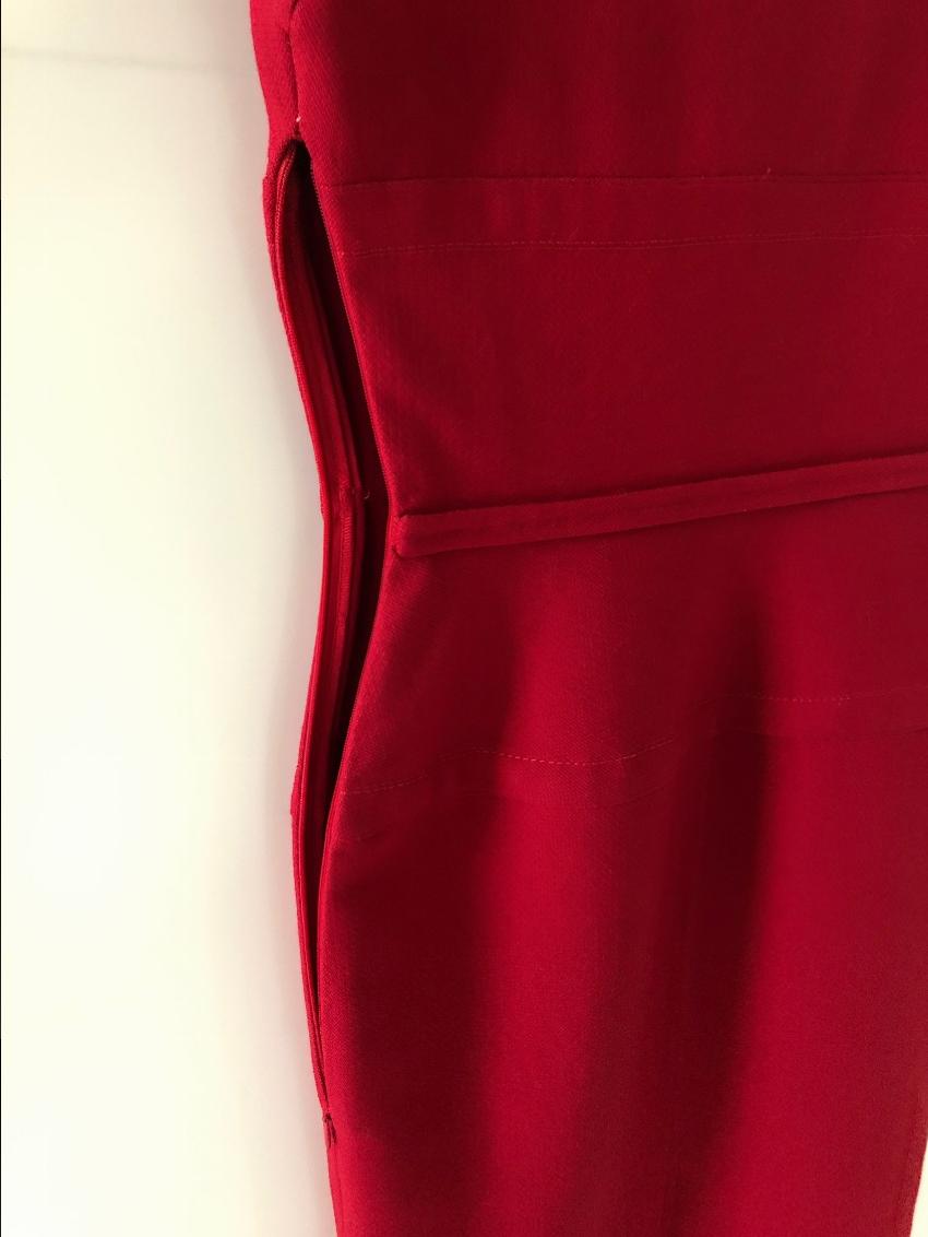 Agnona Virgin Wool Red Fitted Dress Size S