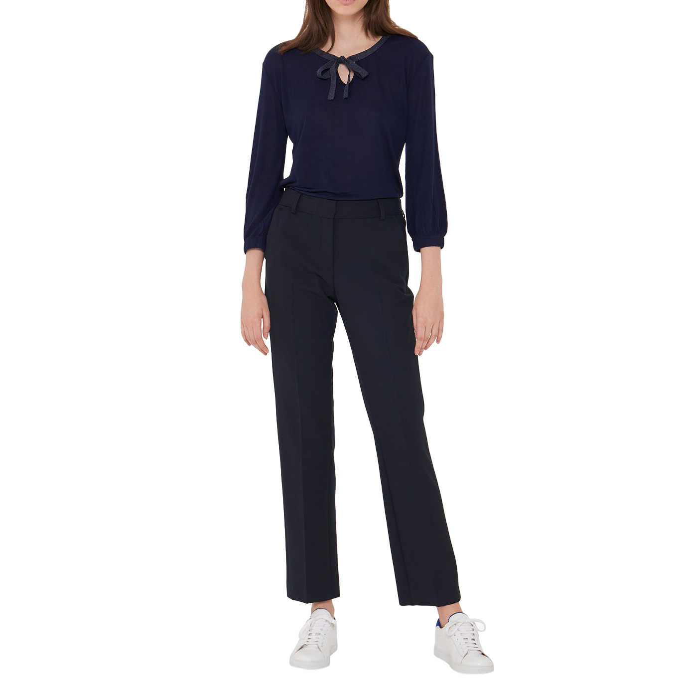 Gerard Darel Navy Tailored Ankle Crop Pants Size XS Blue polyester