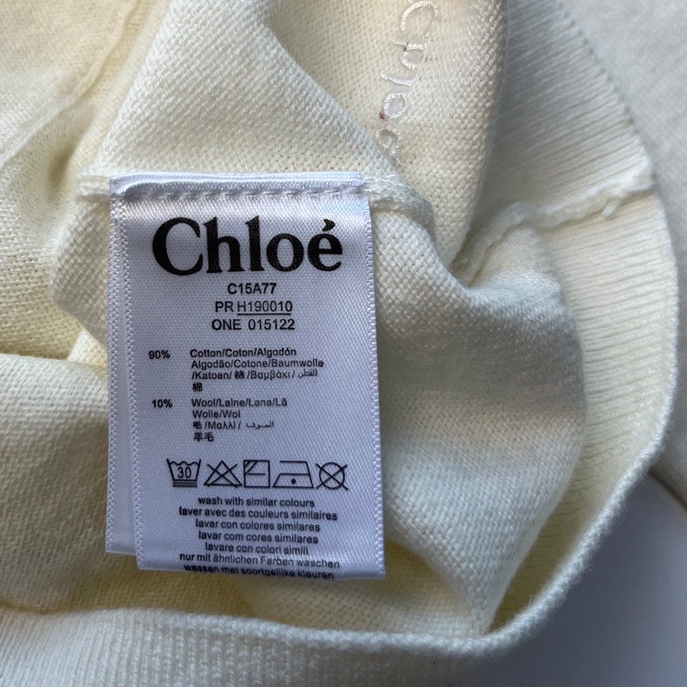 Boys Preowned Chloe Kids Cream Cotton Blend Jumper Size 8 Years Off White cotton/wool