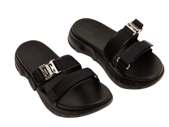 Givenchy Black Leather Marshmallow Sandals Size 41