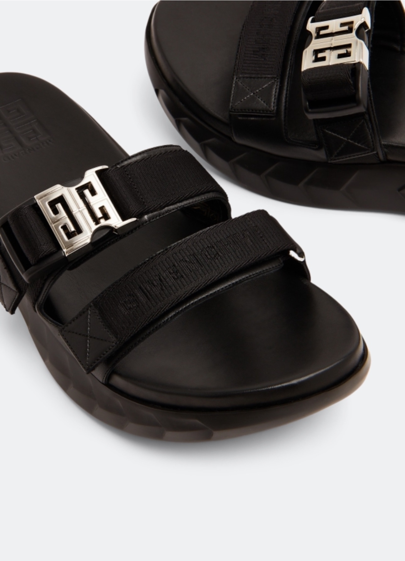 Givenchy Black Leather Marshmallow Sandals Size 41