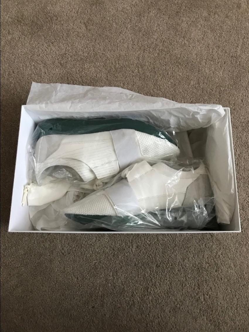 Preowned Balenciaga Race Runners  Current Season Size 39 White leather