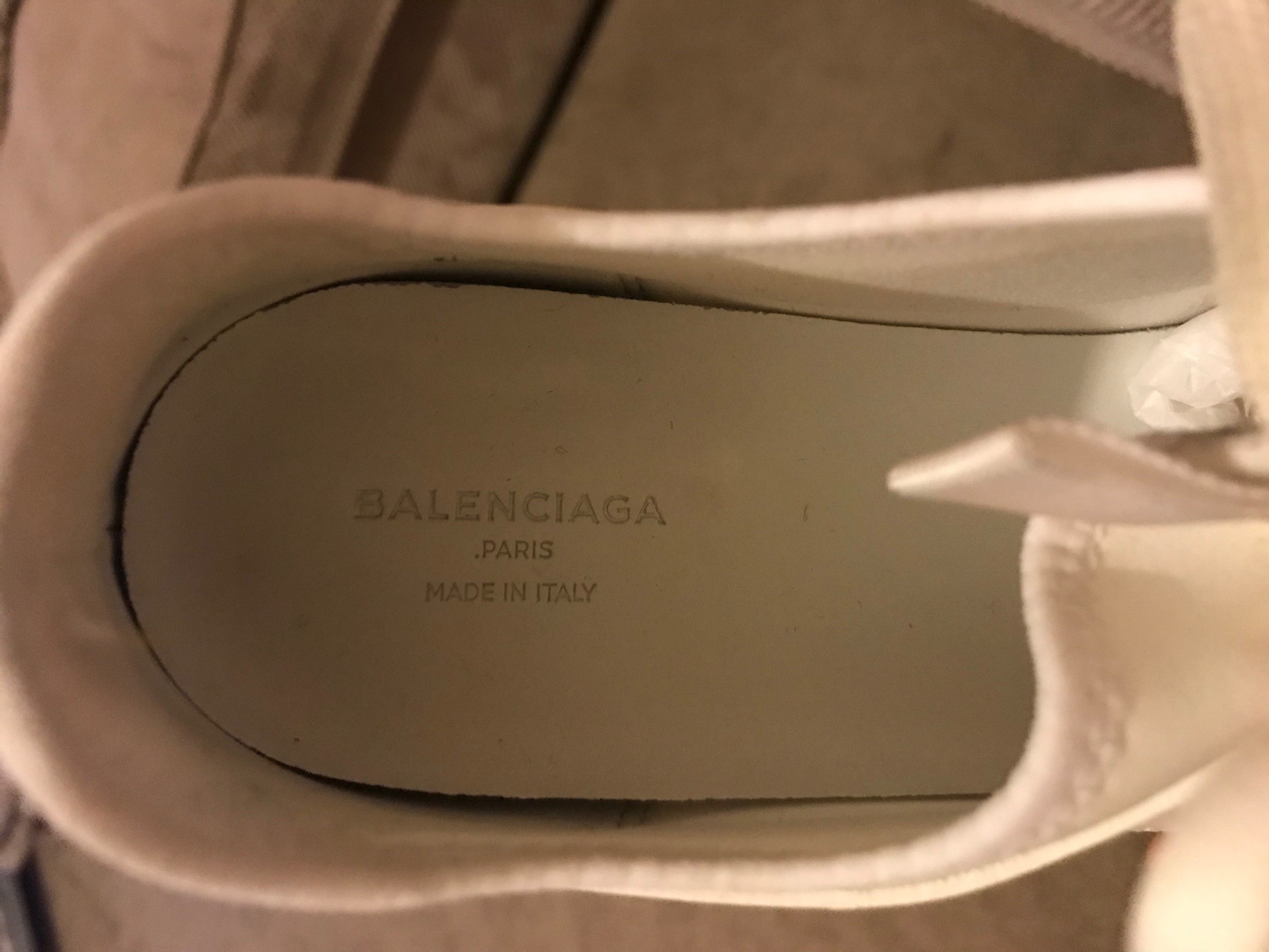 Preowned Balenciaga Race Runners  Current Season Size 39 White leather