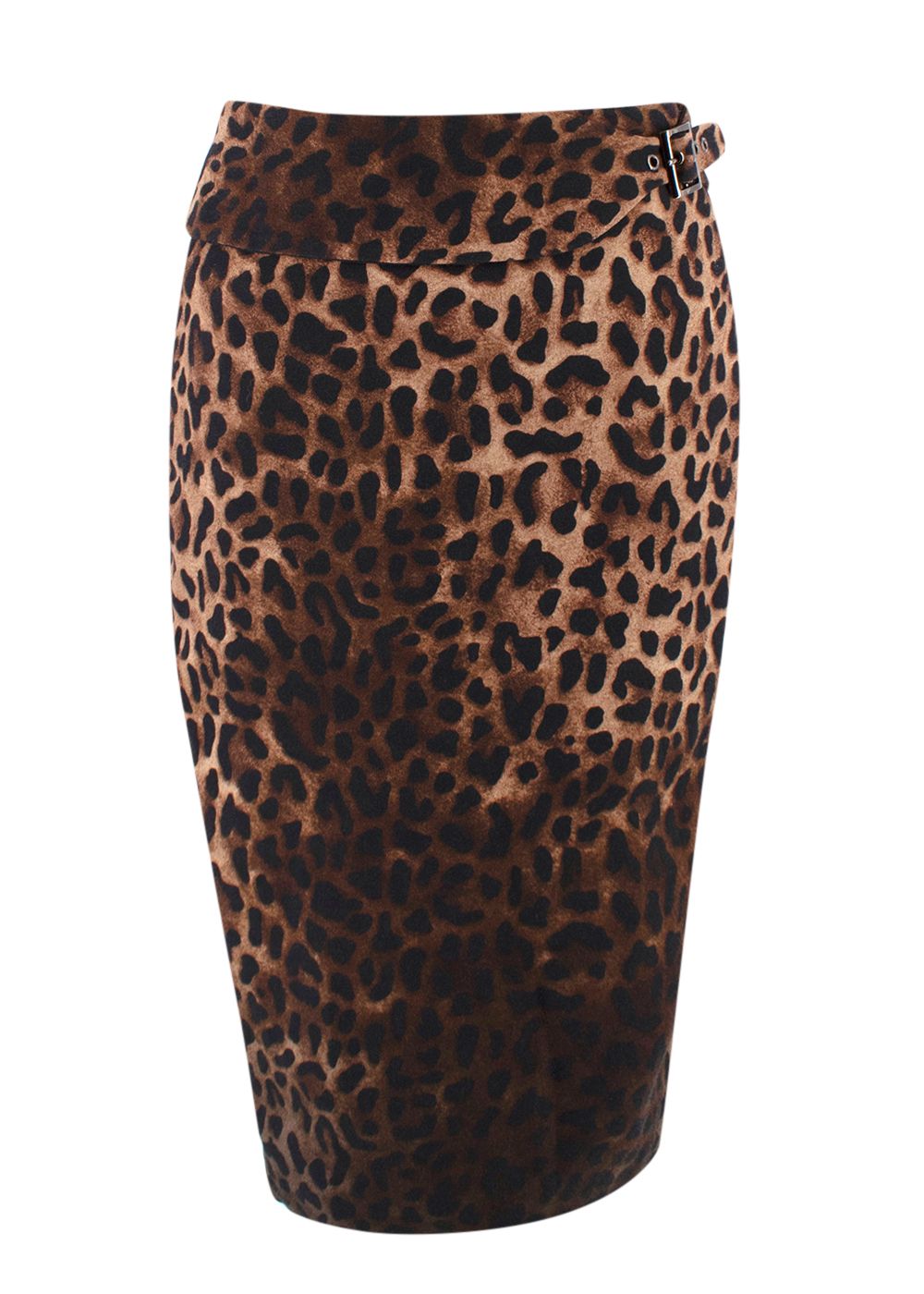 Tom Ford Leopard Print Pencil Skirt Size XXS Leopard print neutrals viscose