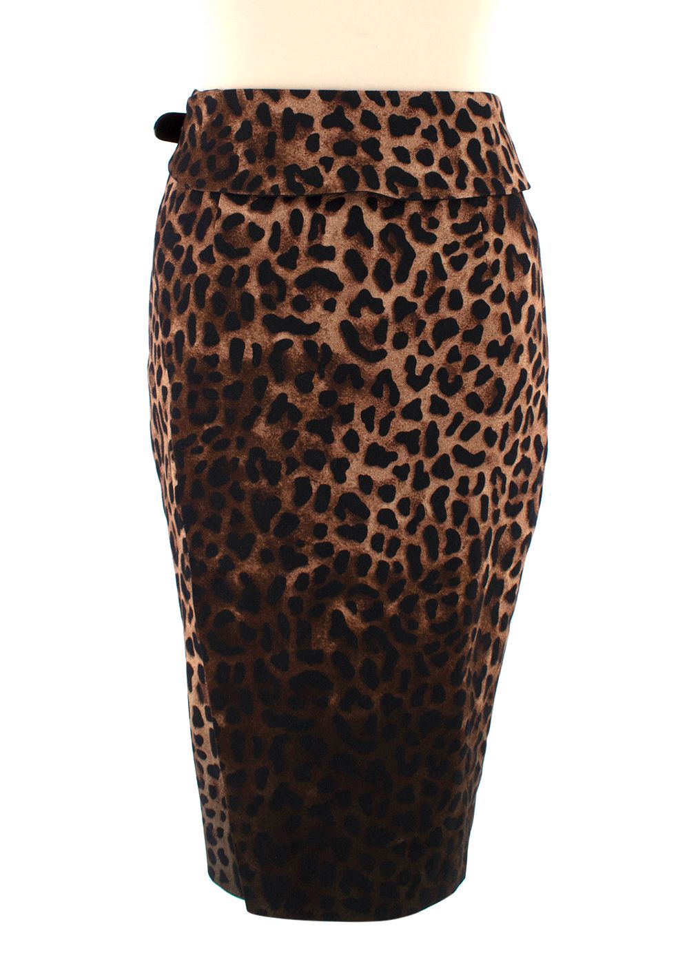 Tom Ford Leopard Print Pencil Skirt Size XXS Leopard print neutrals viscose