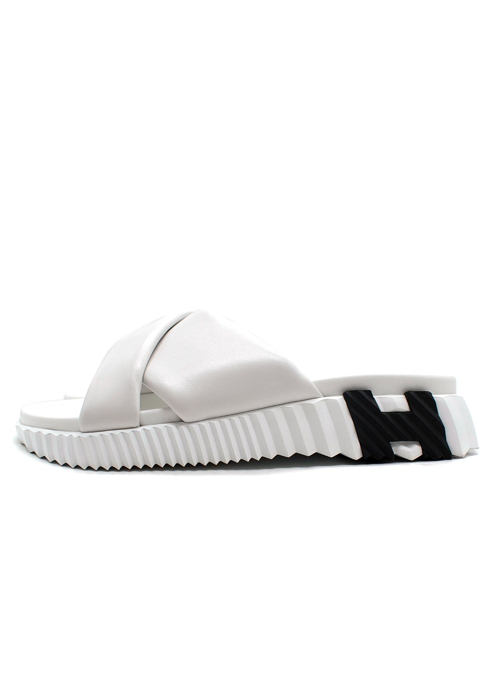 Preowned Hermes White Leather Infra Sandal Size 37