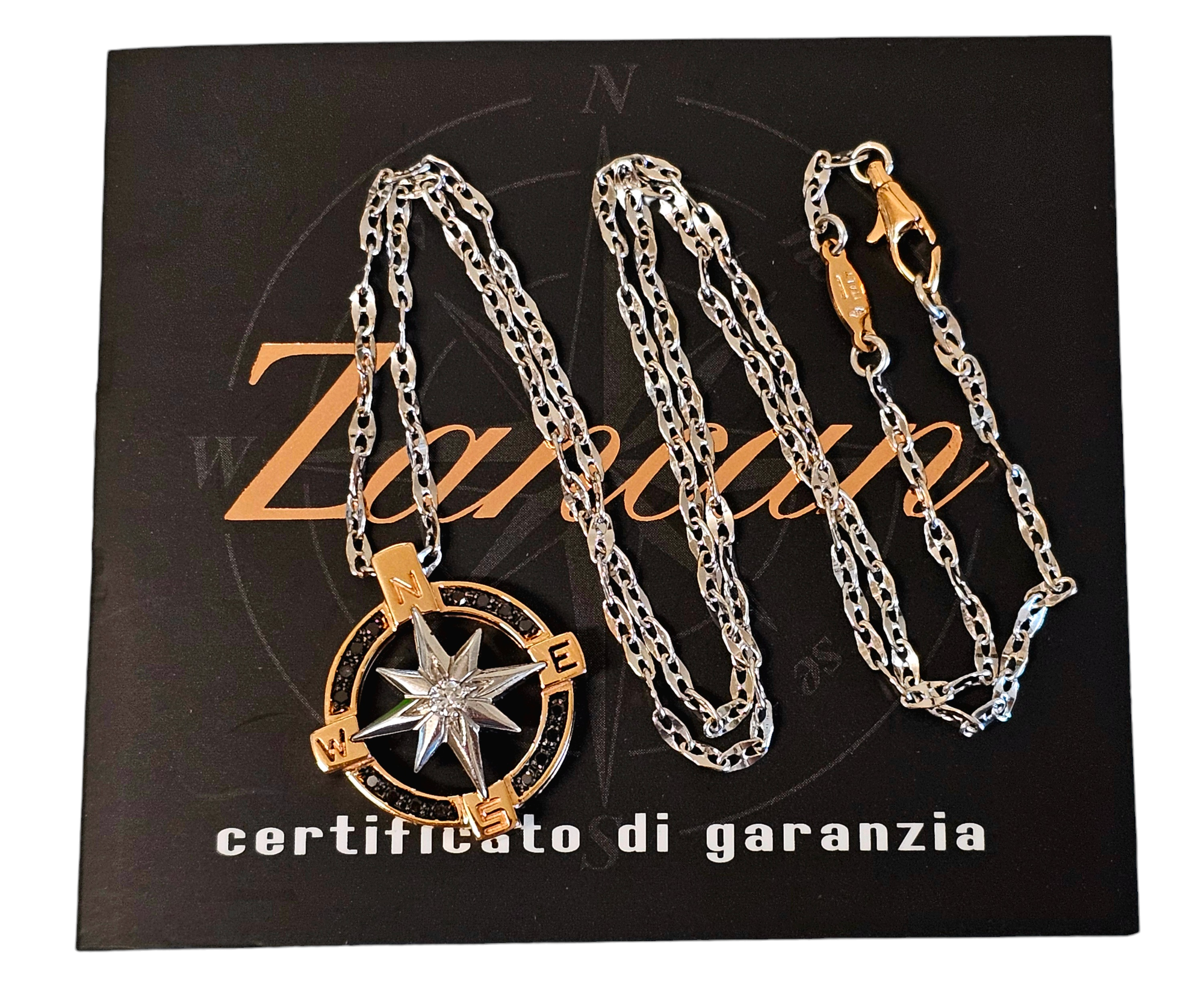 Preowned Zancan Gioielli 18ct Yellow Gold Pendant Necklace White and rose gold ct gold