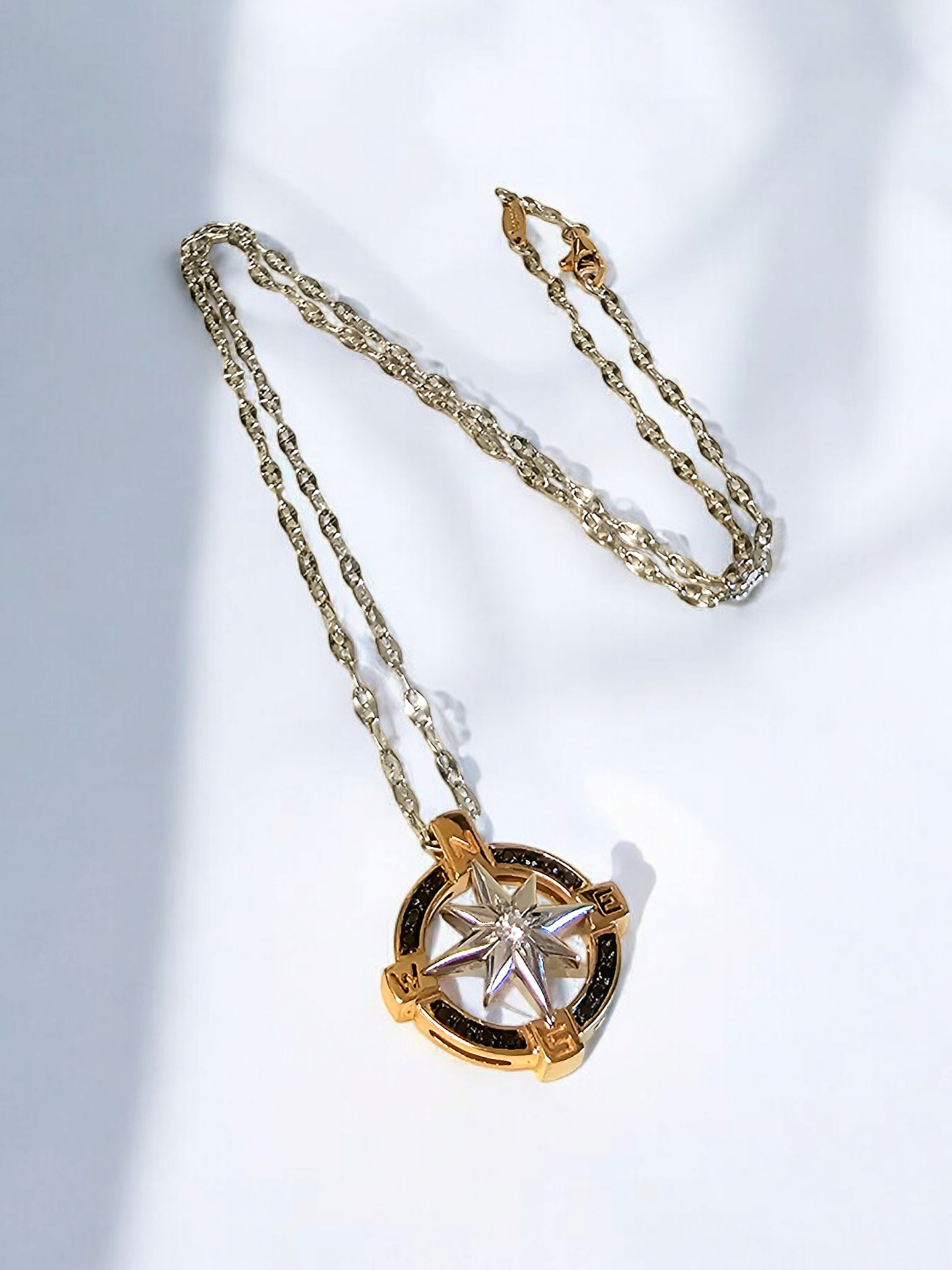 Preowned Zancan Gioielli 18ct Yellow Gold Pendant Necklace White and rose gold ct gold