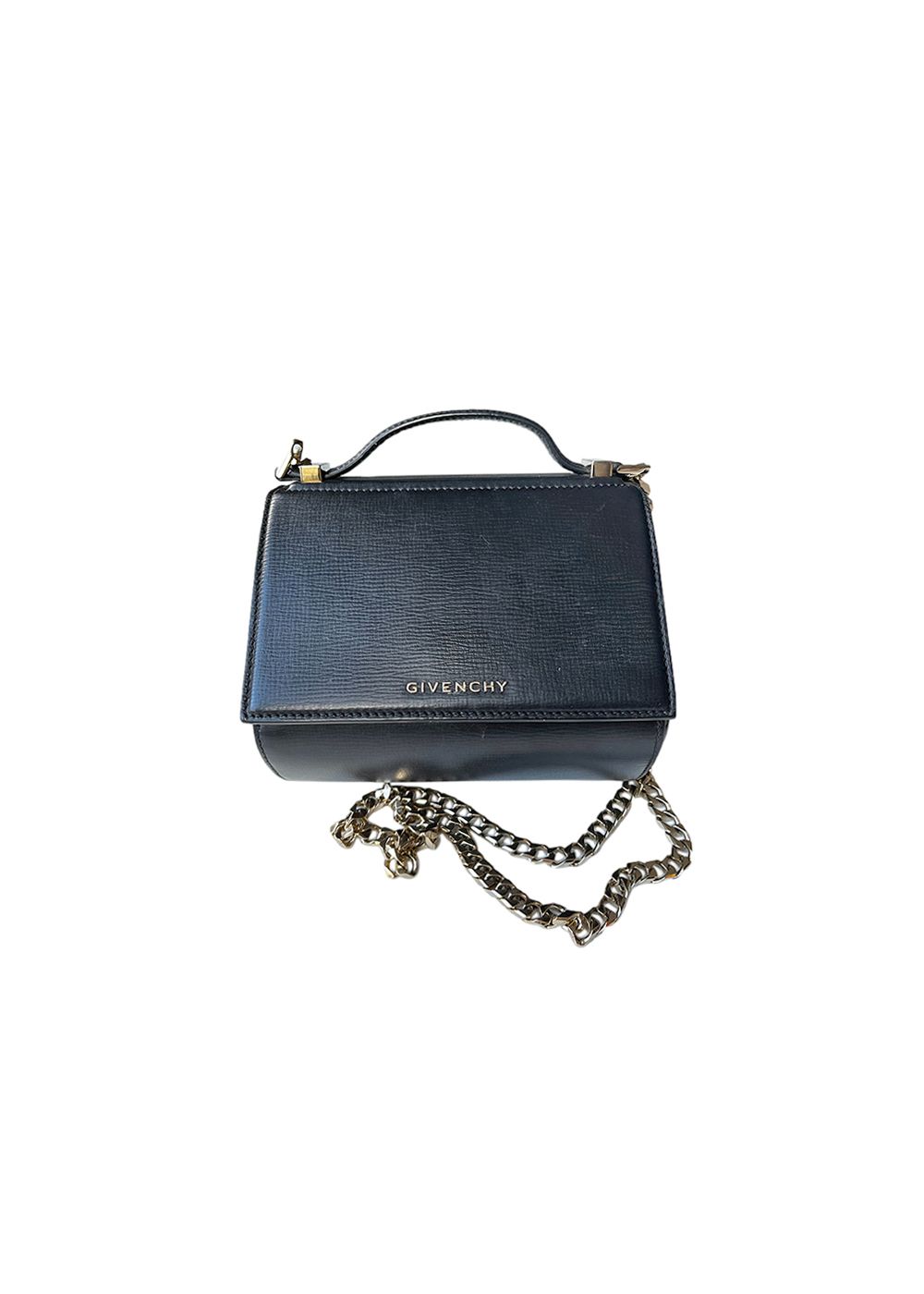 Preowned Givenchy Black leather mini Pandora box bag