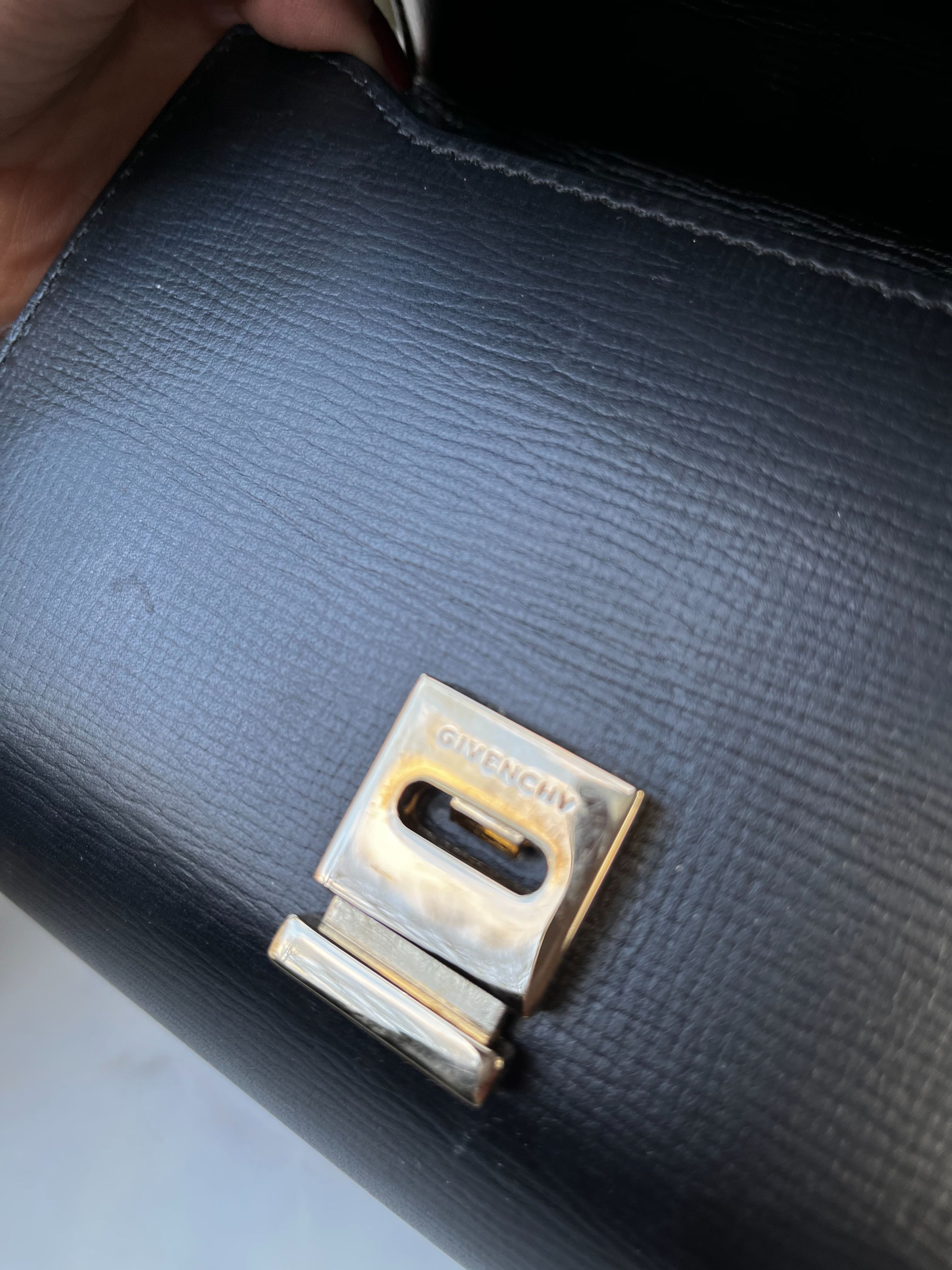 Preowned Givenchy Black leather mini Pandora box bag